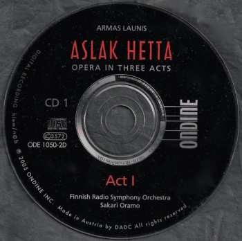 2CD/Dobozkészlet Sakari Oramo: Aslak Hetta, Opera In Three Acts