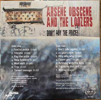 LP Arsene Obscene And The Loozers: Don't Pay The Price!