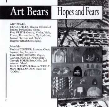 CD Art Bears: Hopes And Fears
