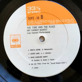 LP Art Farmer Quintet: The Time And The Place