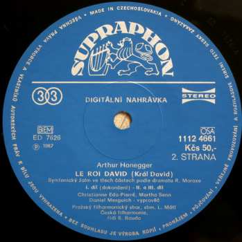 2LP/Dobozkészlet The Czech Philharmonic Orchestra: Le Roi David / Mouvement Symphonique Nr. 3 / Prelude Pour »La Tempete« De Shakespeare (2xLP + BOX + BOOKLET)