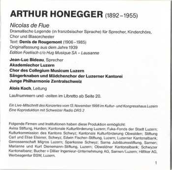 CD Arthur Honegger: Nicolas De Flue
