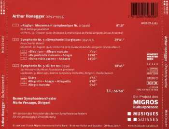 CD Arthur Honegger: "Rugby" Mouvement Symphonique; Symphonie Liturgique; Symphonie "Di Tre Re"