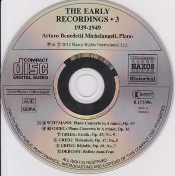 CD Arturo Benedetti Michelangeli: The Early Recordings - 3
