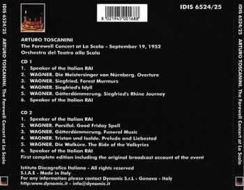 2CD Arturo Toscanini: The Farewell Concert At La Scala, September 19, 1952 - First Complete Edition Including The Original Broadcast Account Of The Event