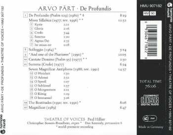 CD Arvo Pärt: De Profundis