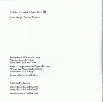 CD Arvo Pärt: Litany