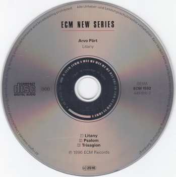 CD Arvo Pärt: Litany