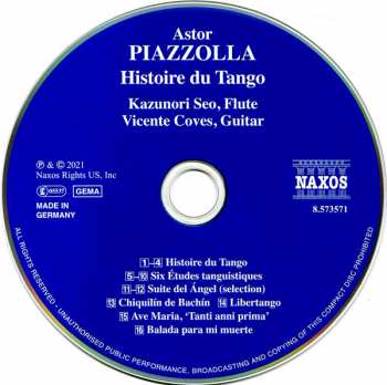 CD Astor Piazzolla: Histoire Du Tango