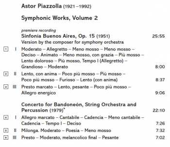 CD Astor Piazzolla: Piazzolla Vol. 2 (Sinfonía Buenos Aires / Mar Del Plata 70 / Cuatro Estaciones Porteñas / Concerto For Bandoneón, String Orchestra And Percussion)