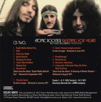 4CD Atomic Rooster: Sleeping For Years (The Studio Recordings 1970-1974)