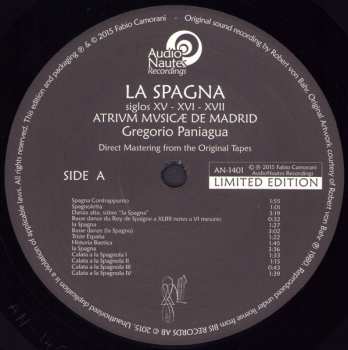 2LP Atrium Musicae De Madrid: La Spagna, Music From The XV, XVI, And XVII Centuries LTD