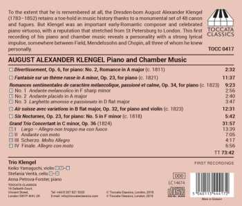 CD August Alexander Klengel: Piano And Chamber Music