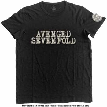 Merch Avenged Sevenfold: Hímzett Póló Logo Avenged Sevenfold & Death Bat 