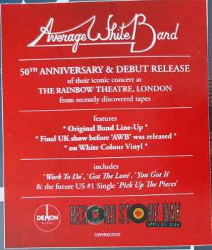 LP Average White Band: Live At The Rainbow Theatre, 1974 CLR