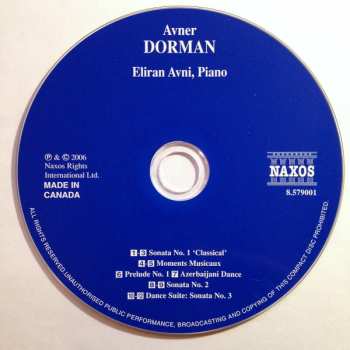 CD Avner Dorman: Piano Sonatas Nos. 1 To 3 / Moments Musicaux / Azerbaijani Dance