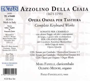 3CD Azzolino Bernardino Della Ciaja: Opera Omnia Per Tastiera (Complete Keyboard Works)