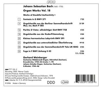 CD Johann Sebastian Bach: Organ Works Vol. 18