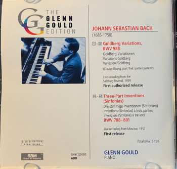 CD Johann Sebastian Bach: Glenn Gould Live In Salzburg & Moscow – Bach: Goldberg Variations; Three-Part Inventions Nos. 2–15