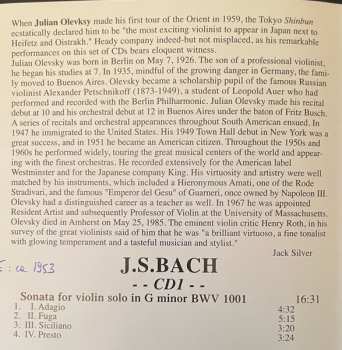 2CD Johann Sebastian Bach: Vol. 2 : 6 Sonatas And Partitas For Violin Solo 