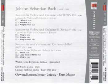 CD Johann Sebastian Bach: Die Violinkonzerte = Violin Concertos BWV 1041, BWV 1042, BWV 1043