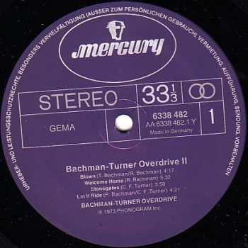 LP Bachman-Turner Overdrive: Bachman-Turner Overdrive II