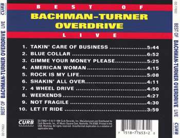 CD Bachman-Turner Overdrive: Best Of Bachman-Turner Overdrive Live