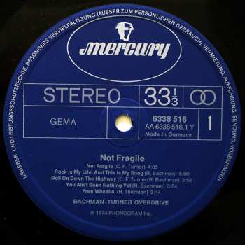 LP Bachman-Turner Overdrive: Not Fragile