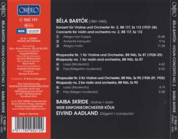 CD Béla Bartók: Violin Concerto No. 2 / Rhapsodies For Violin