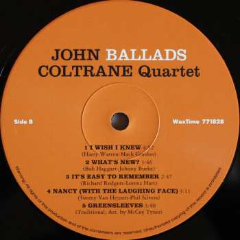 LP The John Coltrane Quartet: Ballads