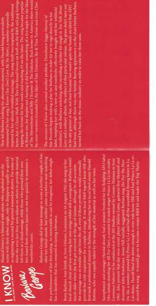 CD Barbara George: I Know (You Don't Love Me No More) 