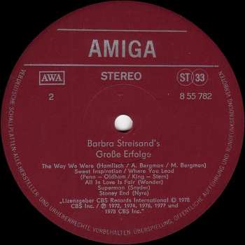 LP Barbra Streisand: Barbra Streisand's Große Erfolge