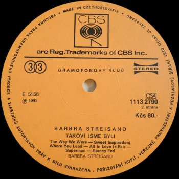 LP Barbra Streisand: Takoví Jsme Byli