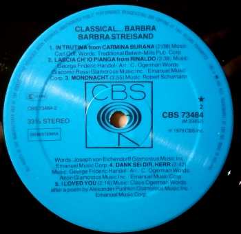 LP Barbra Streisand: Classical... Barbra