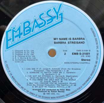 LP Barbra Streisand: My Name Is Barbra