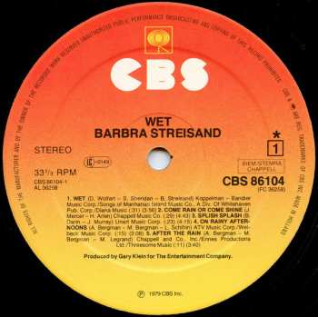 LP Barbra Streisand: Wet