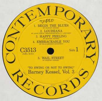 CD Barney Kessel: Vol. 3, To Swing Or Not To Swing LTD