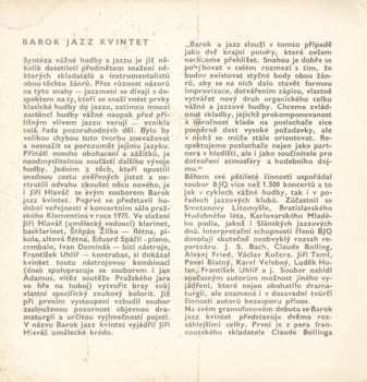 SP Barok Jazz Kvintet: Mini Jazz Klub 33 (Suite Pour Flute Et Piano / Dvě Drobnosti)