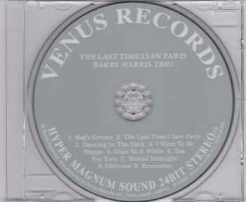 CD Barry Harris Trio: 思い出のパリ (The Last Time I Saw Paris)