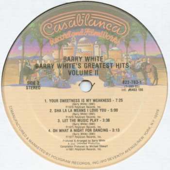 LP Barry White: Barry White's Greatest Hits Volume 2