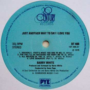 LP Barry White: Just Another Way To Say I Love You