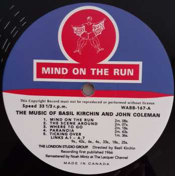 LP Basil Kirchin: Mind On The Run (The Music Of Basil Kirchin And John Coleman)