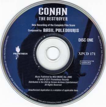 2CD The City Of Prague Philharmonic: Conan The Destroyer (New Recording Of The Complete Film Score)