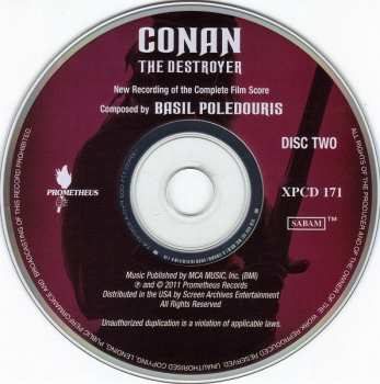 2CD The City Of Prague Philharmonic: Conan The Destroyer (New Recording Of The Complete Film Score)