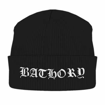 Merch Bathory: Sapka White Logo Bathory Vyšívaná