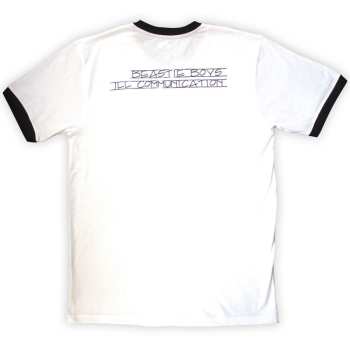 Merch Beastie Boys: The Beastie Boys Unisex Ringer T-shirt: Record Label (white) (back Print) (small) S