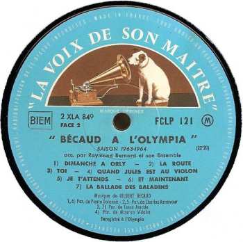 LP Gilbert Bécaud: Bécaud À L'Olympia