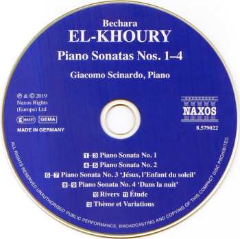 CD Giacomo Scinardo: Piano Sonatas Nos. 1 – 4