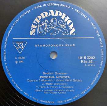 3LP Bedřich Smetana: Prodaná Nevěsta