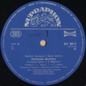 3LP/Dobozkészlet Bedřich Smetana: Prodaná Nevěsta